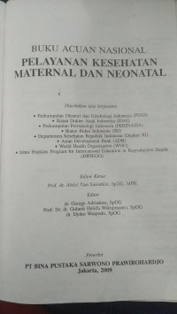 Buku Acuan Nasional Pelayanan Kesehatan Maternal dan Neonatal