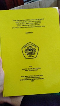 Analisis Bauran Pemasaran Terhadap Keputusan Pelanggan Menggunakan Jasa Wireless Internet Di PT. Data Buana Nusantara