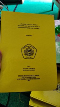 Analisis Tingkat Hunian Sebelum dan Sesudah Covid-19 Pada Residence Di Provinsi Bali