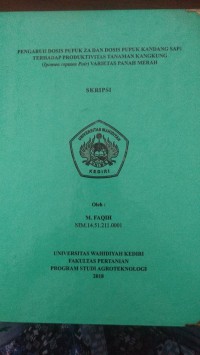 Pengaruh Dosis Pupuk ZA dan Dosis Pupuk Kandang Sapi Terhadap Produktivitas Tanaman Kangkung (Ipomea Reptans Poir) Varietas Panah Merah