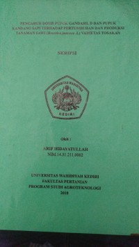 Pengaruh Dosis Pupuk Gandasil D dan Pupuk Kandang Sapi TErhadap Pertumbuhan dan Produksi Tanaman Sawi (Brassica Junceae. L) Varietas Tosakan