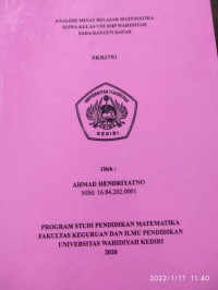 Analisis Minat Belajar Matematika Siswa Kelas VIII SMP Wahidiyah Pada Bangun Datar