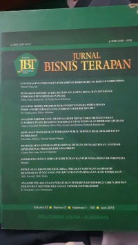 Jurnal: Bisnis Terapan Politeknik UBAYA Vol. 03 No. 01 Juni 2019