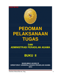 PEDOMAN PELAKSANAAN TUGAS DAN ADMINISTRASI PERADILAN AGAMA; BUKU II