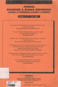 JURNAL EKONOMI &  BISNIS INDONESIA Volume 23, No 2, April 2008
