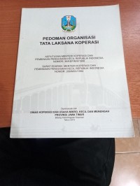 Pedoman Organisasi Tata laksana Koperasi