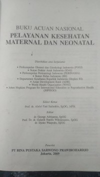 Buku Acuan Nasional Pelayanan Kesehatan Maternal dan Neonatal