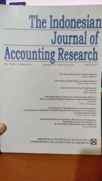 The Indonesian Journal of Accounting Research, Vol. 13 No. 1