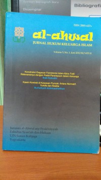 Al-Ahwal : Jurnal Hukum Keluarga Islam, Volume 5, No. 1