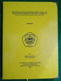 Pengaruh Strategi Promosi Di Media Sosial Dan Word Of Mouth Terhadap Keputusan Pembelian