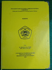 Pengaruh Fasilitas Kerja Terhadap Kinerja Karyawan