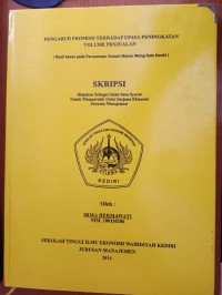 Pengaruh Promosi Terhadap Upaya Peningkatan Volume Penjualan