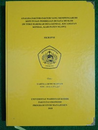Analisa Faktor - Faktor Yang Mempengaruhi Keputusan Pembelian Busana Muslim