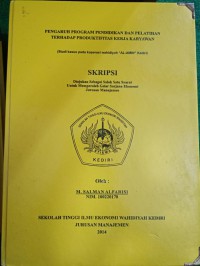 Pengaruh Program Pendidikan Dan Pelatihan Terhadap Produktivitas Kerja Karyawan