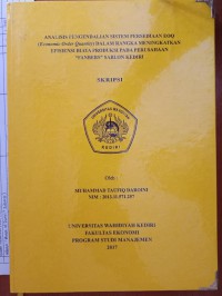 Analisis Pengendalian Sistem Persedian EOQ (Economic Order Quantity) Dalam Rangka Meningkatkan Efisiensi Biaya Produksi Pada Perusahan 