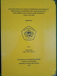 Analisis Penilaian Tingkat Kesehatan Bank Dengan Menggunakan Metode RGEC