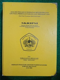 Analisis Pengaruh Penerapan Metode Fifo Dan Lifo Pada Persediaan Barang Jadi Terhadap Laba