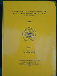 Analisis Laporan Realisasi Anggaran Untuk Mengukur Kinerja Pemerintah Kota Cimahi Tahun 2010-2011