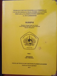 Penerapan Metode Pengendalian Persediaan Untuk Penghematan Biaya Pembelajaran Pada Perusahaan Katering Ponpes Kedunglo Al-Munadhdhoroh