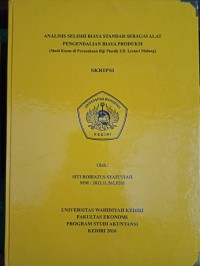 Analisis Selisih Biaya Standar Sebagai Alat Pengendalian Biaya Produksi